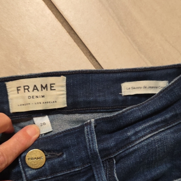 Frame Denim Dark Blue Skinny Stretchy Jeans Size 26 NWOT - Picture 2 of 5